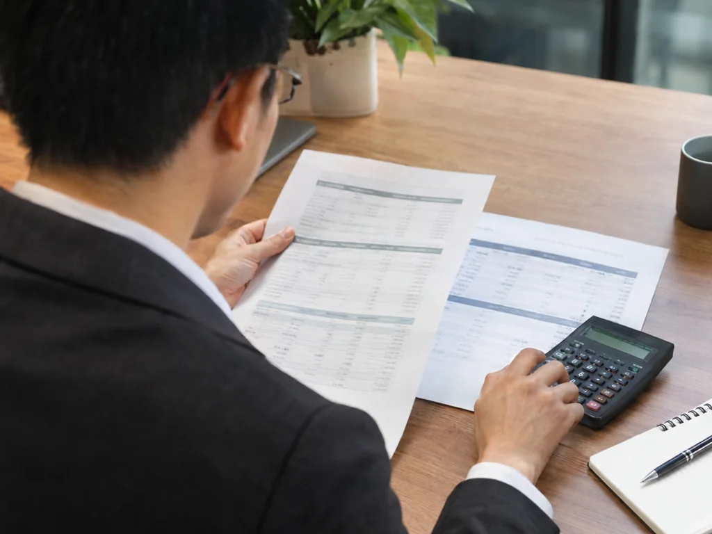 收銀系統三年總成本計算表，列出月費、買斷與自訂開發的各項成本