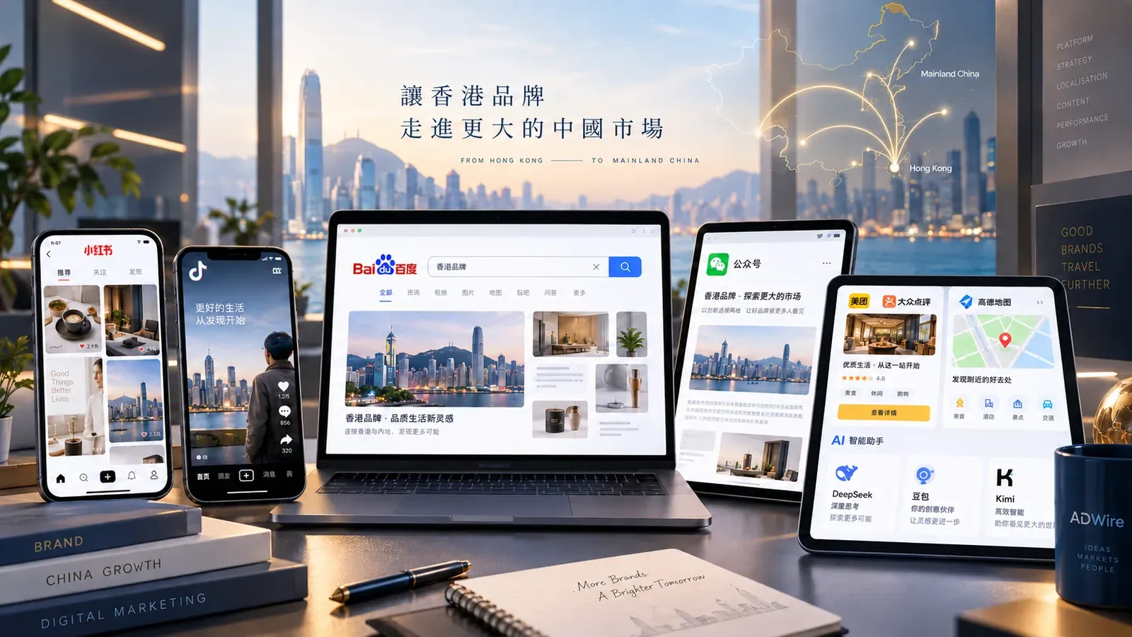 中國市場推廣：小紅書、抖音、微信、百度、美團、高德地圖及內地 AI 平台推廣服務
